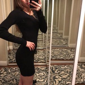 Brandy Melville black ribbed long sleeve dress